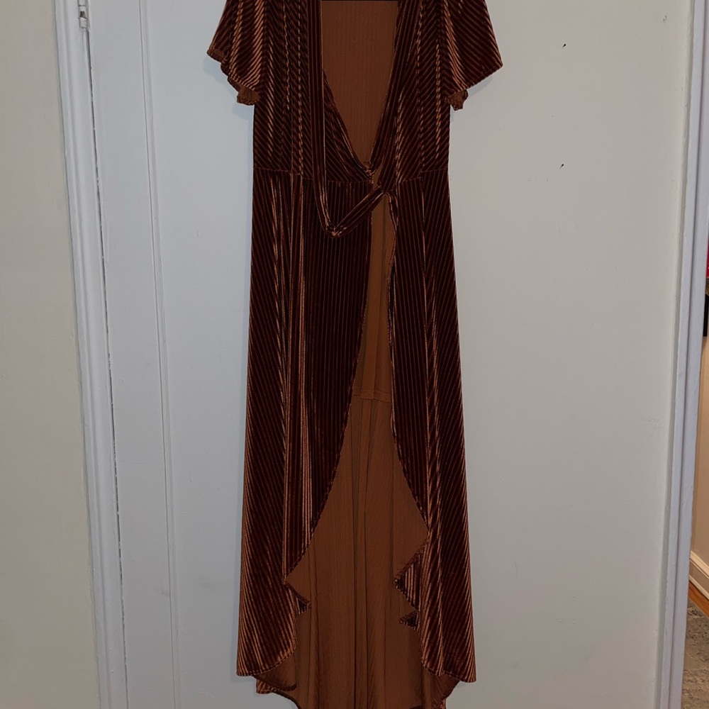Rust bridesmaid dress full length